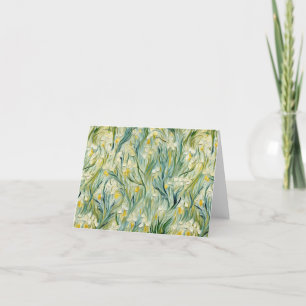 Sterrennacht-geïnspireerde Floral Paint Textured-s Bedankkaart