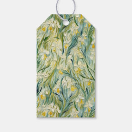 Sterrennacht-geïnspireerde Floral Paint Textured-s Cadeaulabel