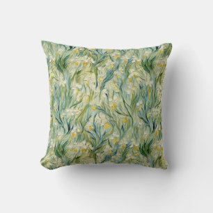 Sterrennacht-geïnspireerde Floral Paint Textured-s Kussen