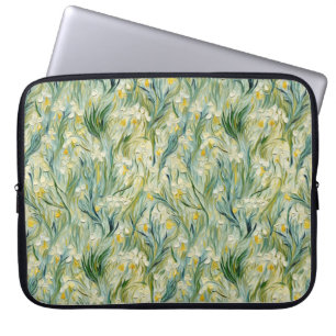 Sterrennacht-geïnspireerde Floral Paint Textured-s Laptop Sleeve