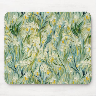 Sterrennacht-geïnspireerde Floral Paint Textured-s Muismat