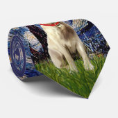 Sterrennacht Gele Labrador Stropdas (Opgerold)