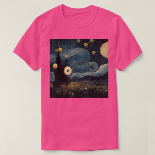 Sterrennacht gemengd met Hieronymus Bosch T-Shirt (Design voorkant)