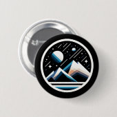 Sterrennacht Geometric Mountains - Hedendaags Ronde Button 5,7 Cm (Voorkant /achterkant)