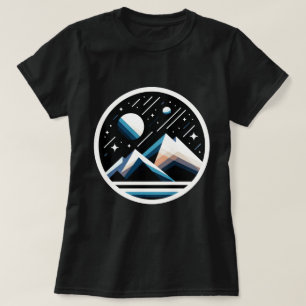 Sterrennacht Geometric Mountains Hedendaagse kunst T-shirt