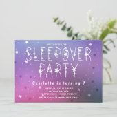 Sterrennacht Girls Sleepover Kaart (Staand voorkant)