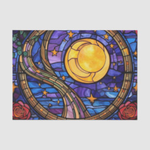 Sterrennacht Glas in lood Decoupage Papier - Moon