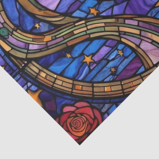 Sterrennacht Glas in lood Decoupage Papier - Moon (Detail)