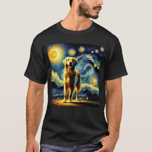 Sterrennacht Golden Retriever Van Gogh Lover T-shirt