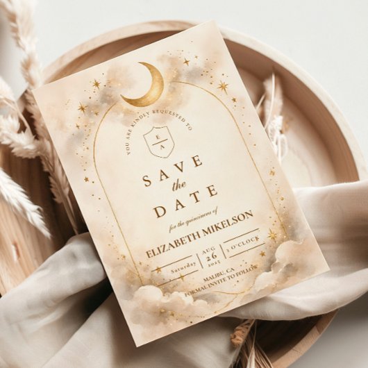 Sterrennacht Gouden Quinceañera Save The Date