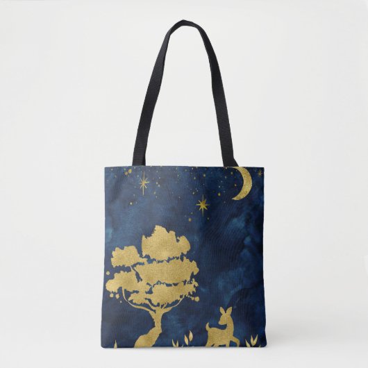 Sterrennacht - goudsilhouet tote bag (Voorkant)