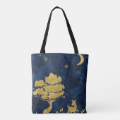 Sterrennacht - goudsilhouet tote bag (Achterkant)