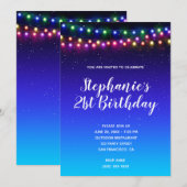 Sterrennacht Gradient Street Lights 21st Birthday Kaart (Voorkant / Achterkant)