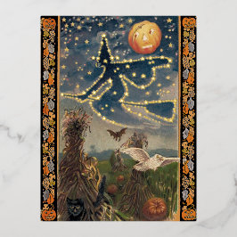 Sterrennacht Halloween Folie Briefkaart