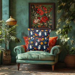 Sterrennacht Halloween kussen met speelse geesten