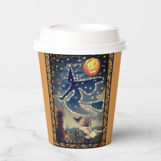Sterrennacht Halloween Papieren Bekers (Voorkant)