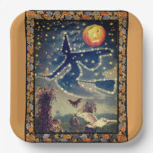 Sterrennacht Halloween Papieren Bordje (Voorkant)
