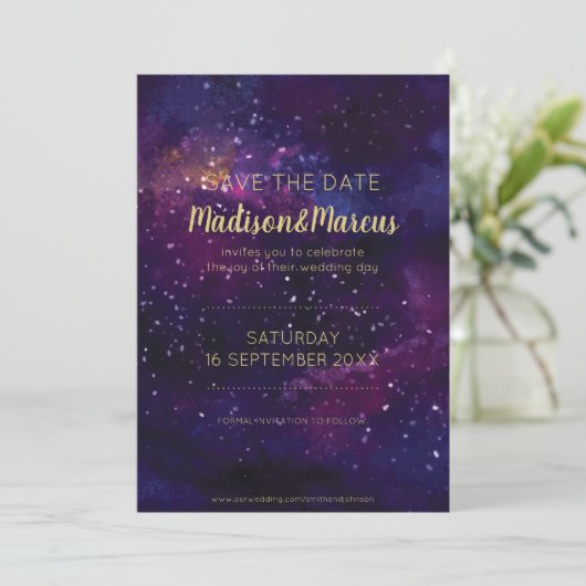 Sterrennacht Hemel Watercolor Bruiloft (Staand voorkant)