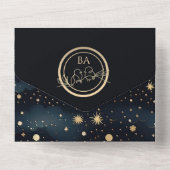 Sterrennacht Hemelse bruiloft All In One Uitnodiging (Achterkant)