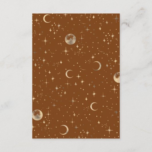 Sterrennacht hemelse bruiloft details informatiekaartje (Achterkant)