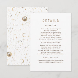 Sterrennacht hemelse bruiloft details informatiekaartje