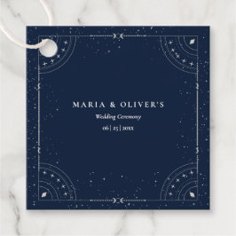 Sterrennacht Hemelse Trouw Navyblauw Elegant Bedankjes Labels