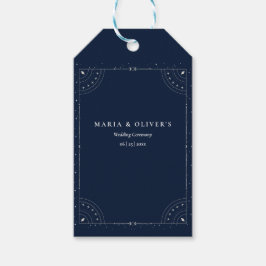 Sterrennacht Hemelse Trouw Navyblauw Elegant Cadeaulabel