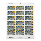 Sterrennacht herschilderen na Vincent Van Gogh Etiket (Full Sheet)