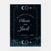Sterrennacht Huwelijk Hemelse Uitnodiging, Galaxy Acryl Bord (Voorkant)