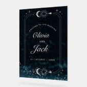 Sterrennacht Huwelijk Hemelse Uitnodiging, Galaxy Acryl Bord (Hoek)