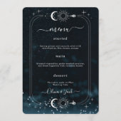 Sterrennacht Huwelijk Hemelse Uitnodiging, Galaxy Menu (Voorkant)