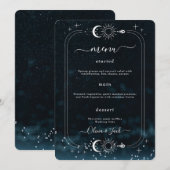 Sterrennacht Huwelijk Hemelse Uitnodiging, Galaxy Menu (Voorkant / Achterkant)