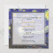 Sterrennacht huwelijksjubileumfeest kaart (Achterkant)