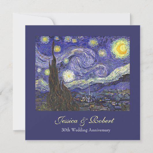 Sterrennacht huwelijksjubileumviering kaart (Voorkant)
