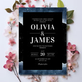 Sterrennacht huwelijksuitnodiging, hemelse bruilof