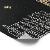 Sterrennacht I Parijs Eiffeltoren Poster (Hoek)