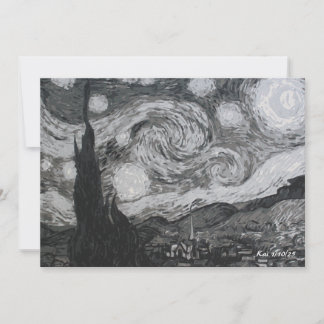 Sterrennacht I Vincent van Gogh Platte Kaart