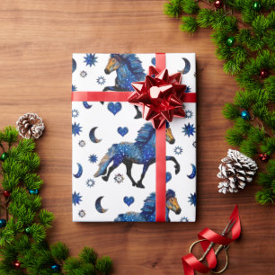 Sterrennacht IJslands paard Cadeaupapier
