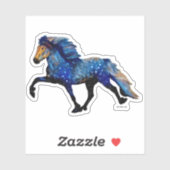 Sterrennacht IJslands paard Sticker (Vel)