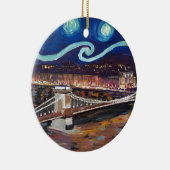 Sterrennacht in Boedapest Hongarije met Parlement Keramisch Ornament (Rechts)
