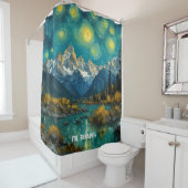 Sterrennacht in de Rocky Mountains Douchegordijn (In situ)