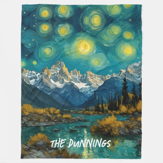 Sterrennacht in de Rocky Mountains Fleece Deken (Voorkant)