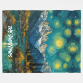 Sterrennacht in de Rocky Mountains Fleece Deken (Voorkant (Horizontaal))