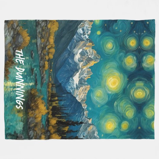 Sterrennacht in de Rocky Mountains Fleece Deken (Voorkant (Horizontaal))