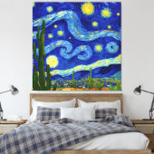 Sterrennacht in de woestijn Van Gogh Stijl Canvas Afdruk (Insitu (Slaapkamer))