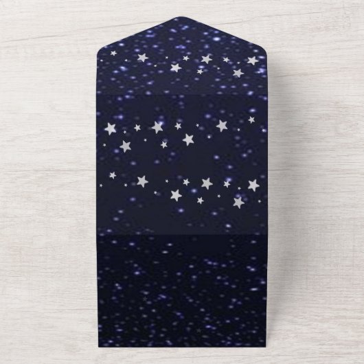 Sterrennacht in één bruiloft all in one uitnodiging (Buitenkant)