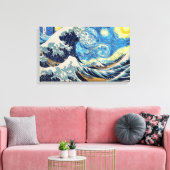 "Sterrennacht in Famous Waves" Canvasprint met b Canvas Afdruk (Insitu (Woonkamer))