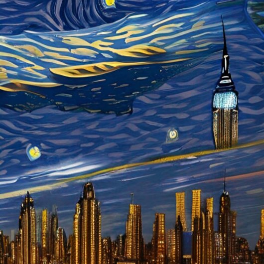 "Sterrennacht in Famous Waves" Canvasprint met b Canvas Afdruk