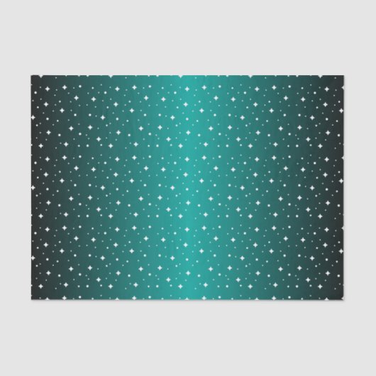 Sterrennacht in het Blauwgroen Shiny Tissuepapier (Voorkant)