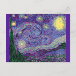 Sterrennacht in het Paars, fijn kunstspleet Briefkaart